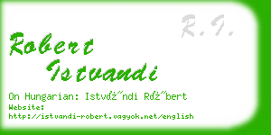 robert istvandi business card